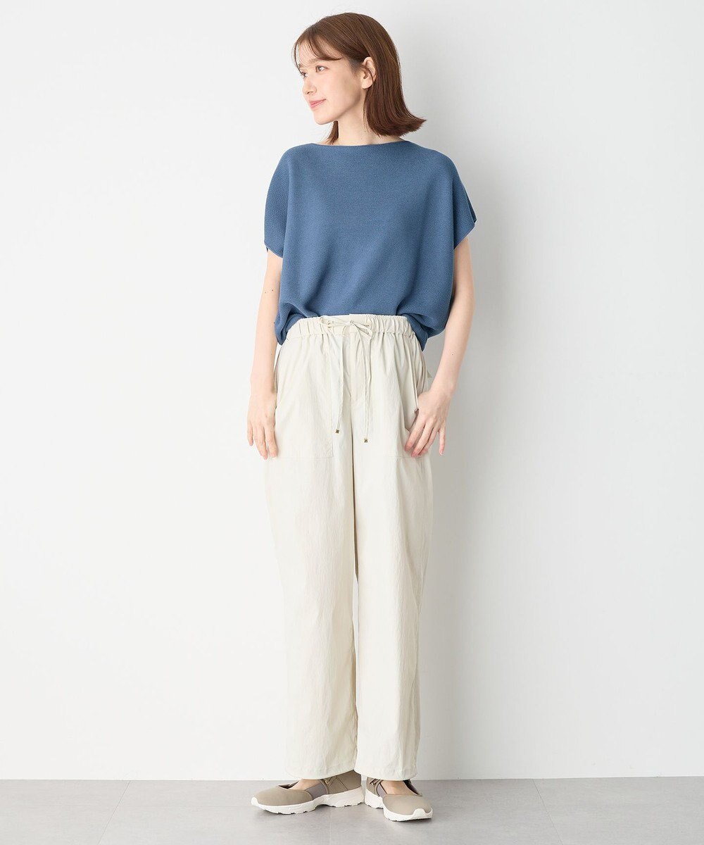 ANY 【洗濯機可/アンチピリング/UVカット】アクリルガーターフレンチスリーブニット 