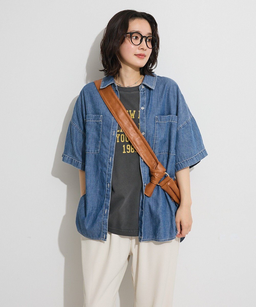 Green Parks 半袖シアーデニムシャツ 