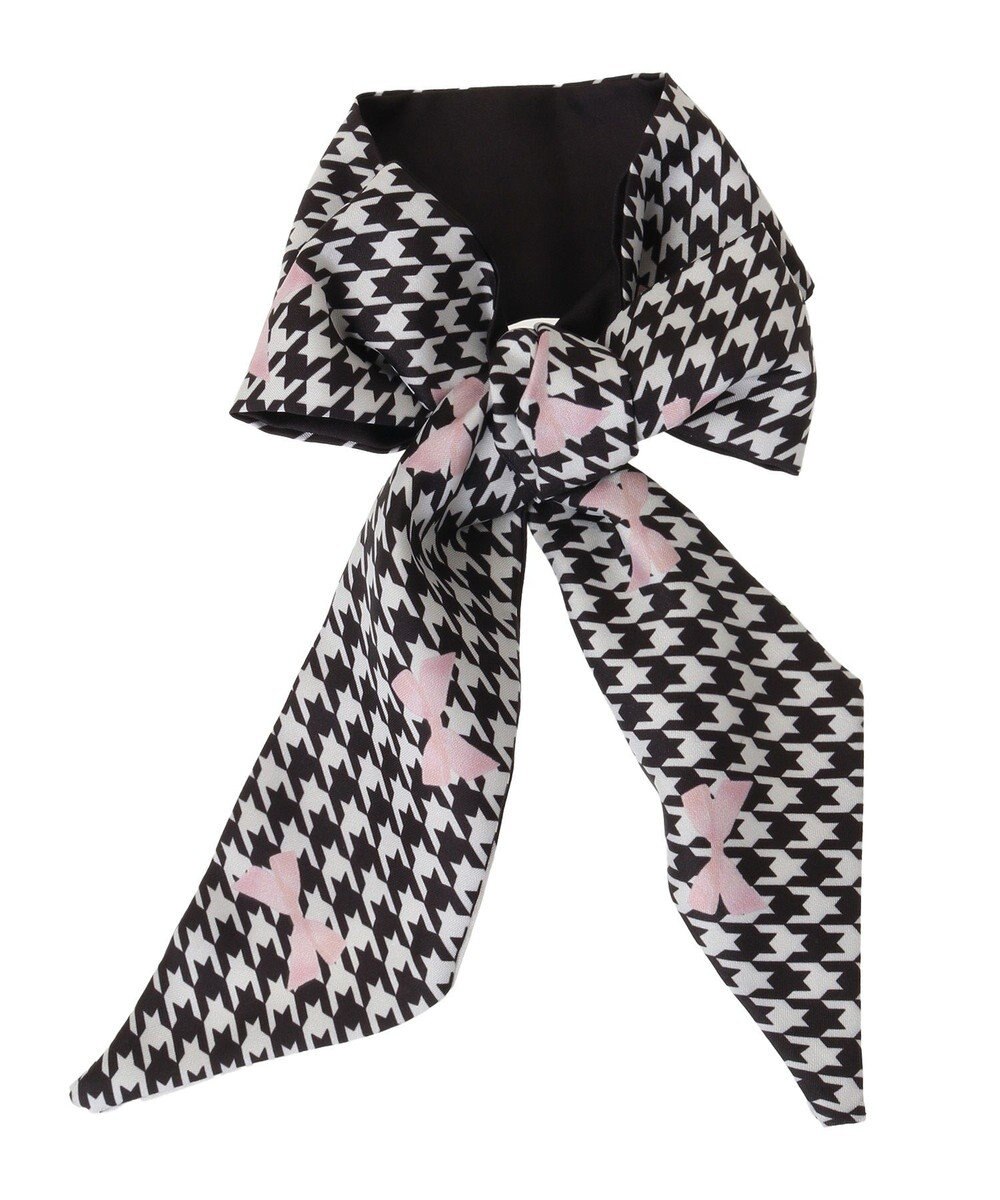 Maison de FLEUR 千鳥リボンプリントスカーフ 