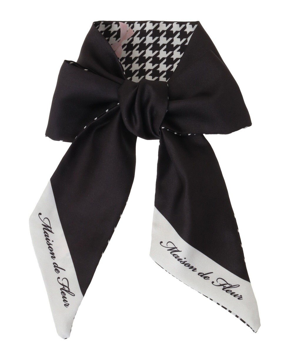 Maison de FLEUR 千鳥リボンプリントスカーフ 