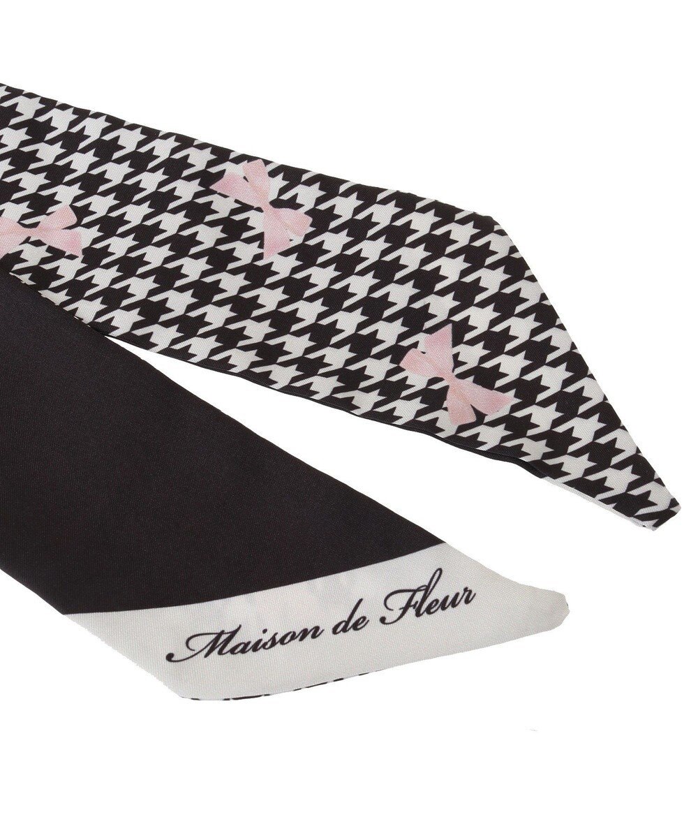 Maison de FLEUR 千鳥リボンプリントスカーフ 
