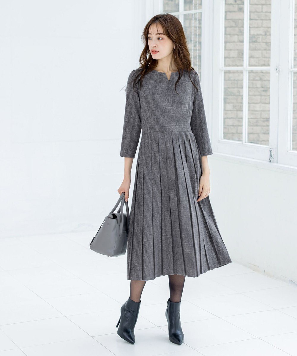 Tiaclasse L 【洗える】プリーツワンピース 