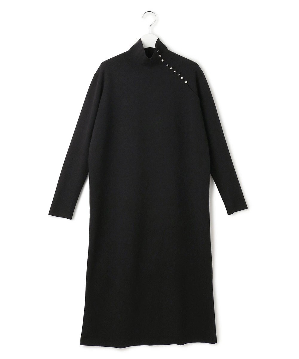 ICB 【洗える】 シルキーウールダブルフェイス ハイネックニットワンピース 
