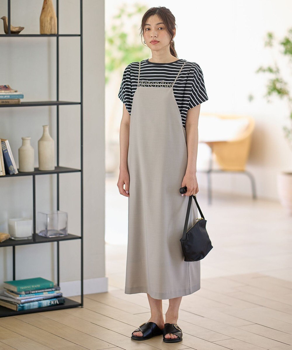 ANY L 【洗濯機可/セットアップ可/UVケア/速乾/イージーケア】サラサラテックリネンキャミソールワンピース 