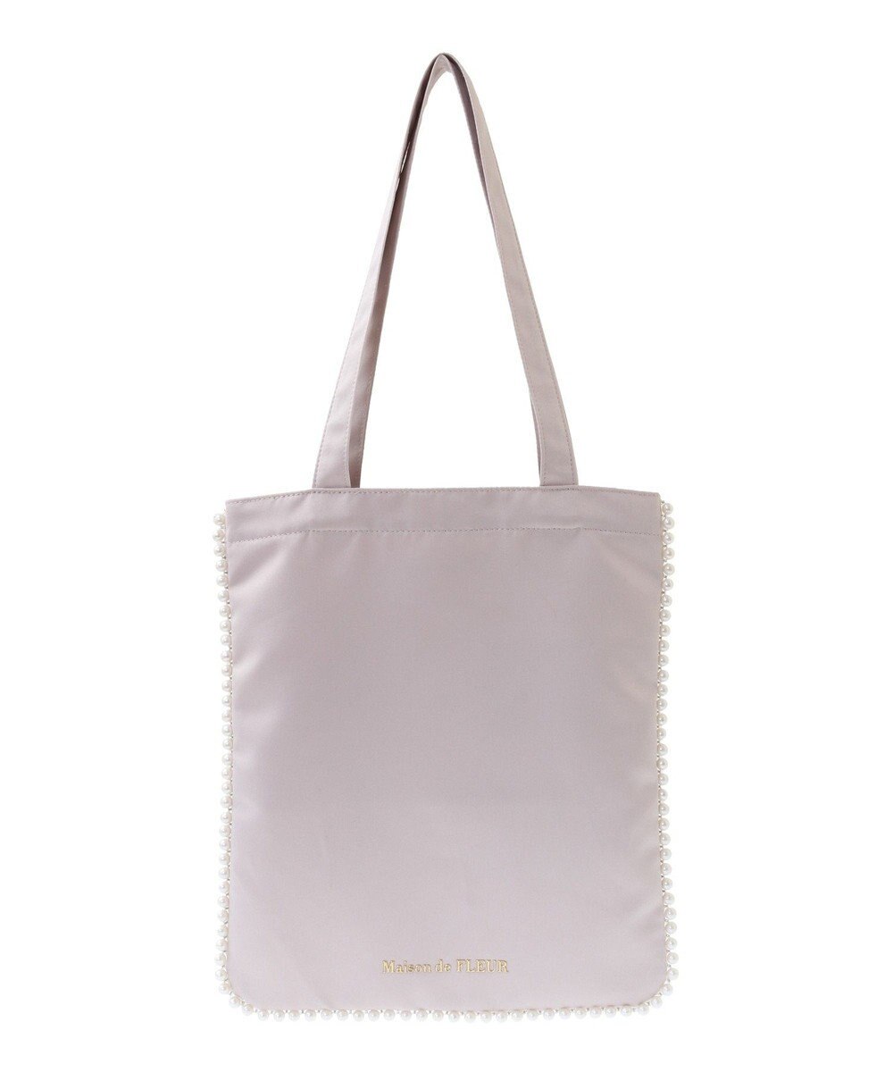 Maison de FLEUR サテンパールブレードトートバッグ 