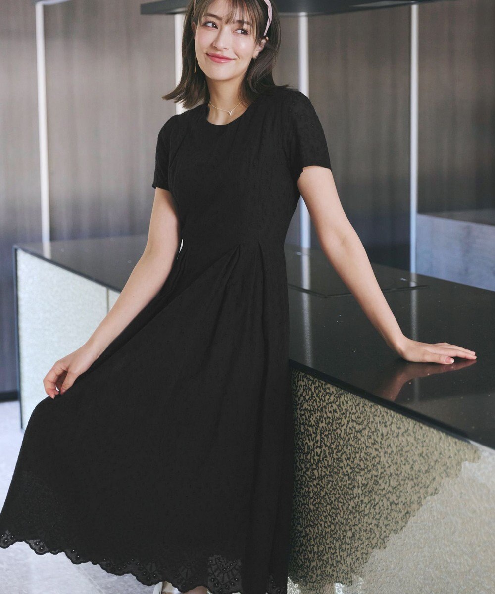 Tiaclasse 【洗える】パンチングレーススカラップワンピース 