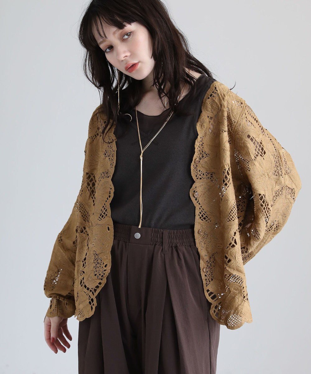 Green Parks ・ＥＬＥＮＣＡＲＥ　ＤＵＥ　レーシーカーディガン 