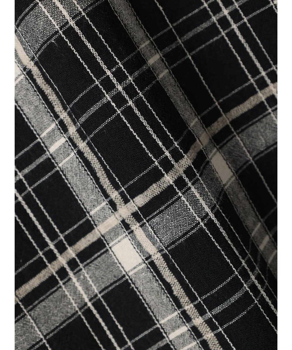 CRAFT STANDARD BOUTIQUE 先染めチェック（小）バンドカラー袖ＲＩＢ　ＯＰ 