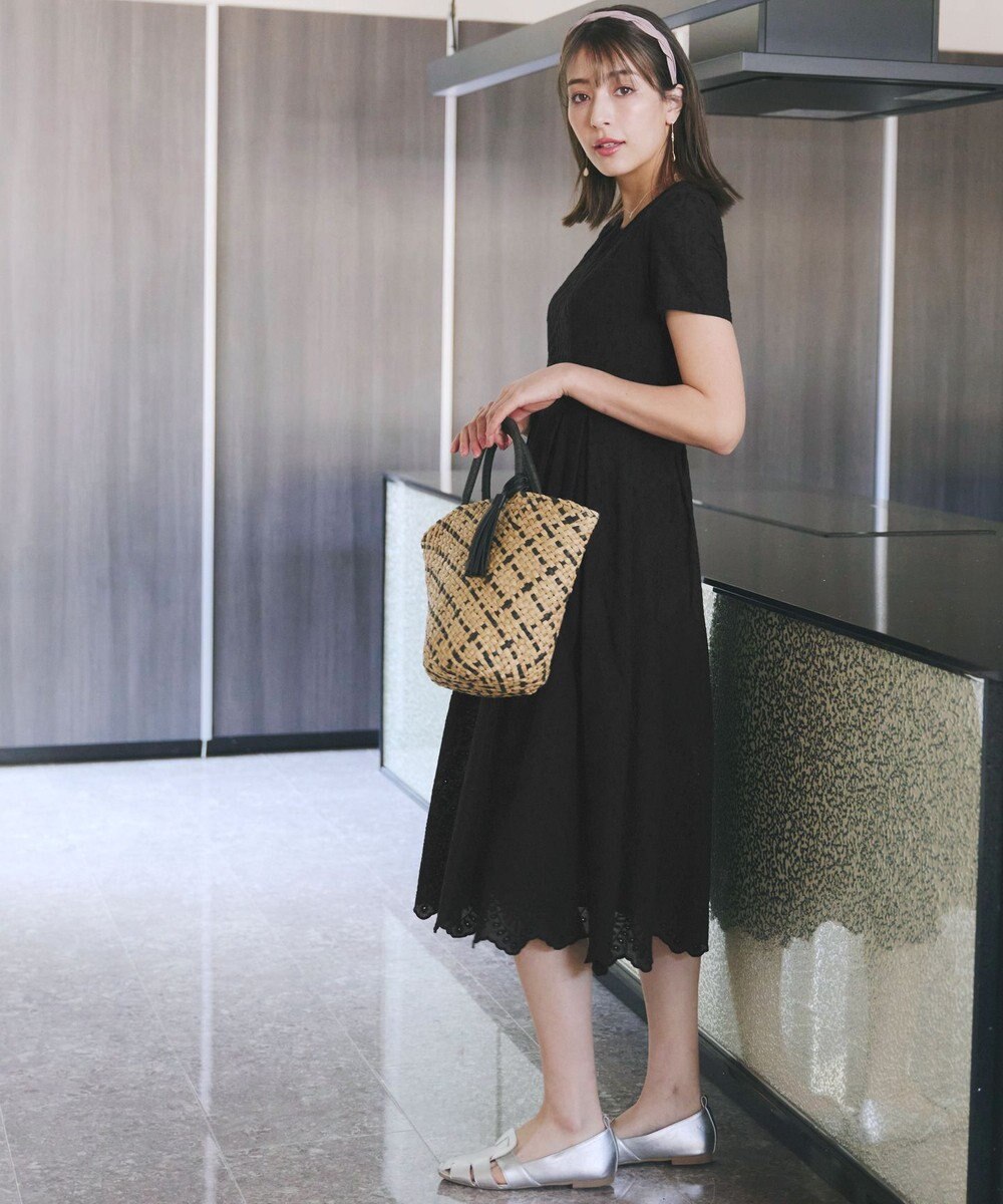 Tiaclasse 【洗える】パンチングレーススカラップワンピース 