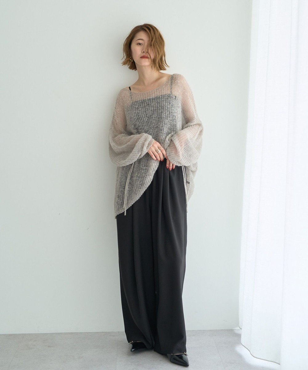 YECCA VECCA 袖シャーリングシアーニット 