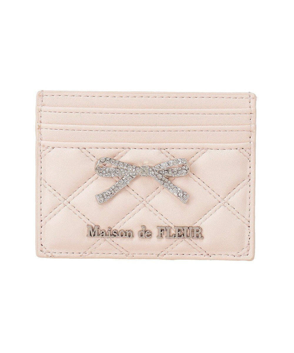 Maison de FLEUR リボンビジューキルティングカードケース 