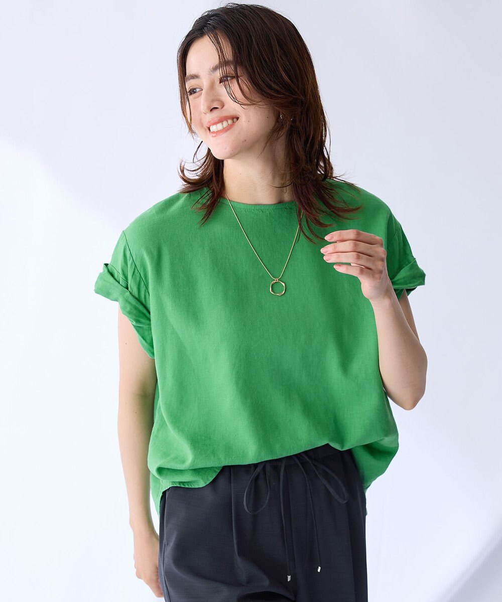 ANY ヨーロピアンリネンツイストスリーブブラウス 