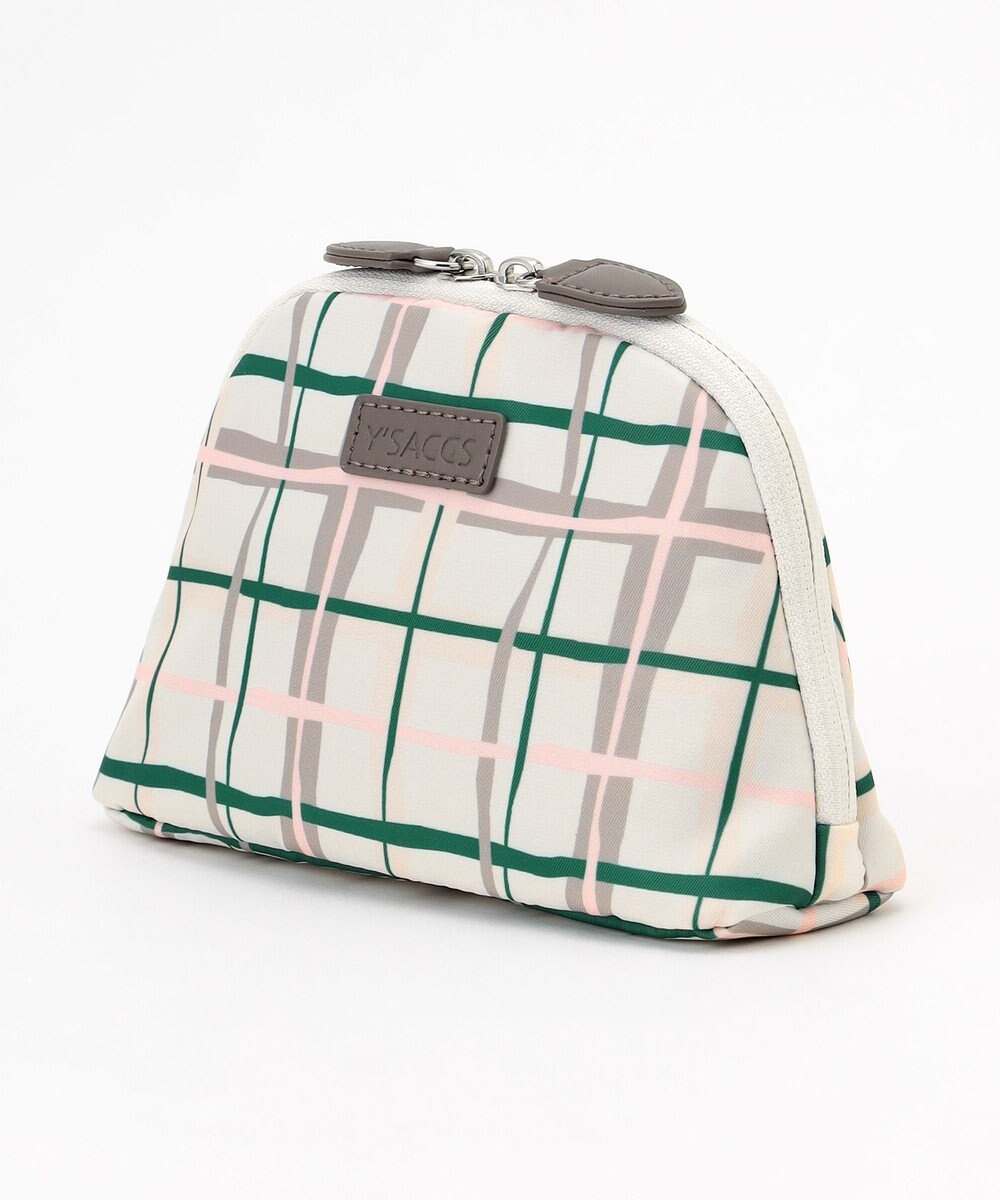 Y'SACCS 総柄プリントハーフムーンポーチ 