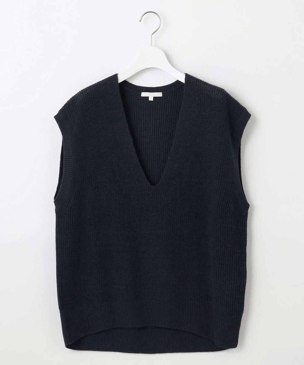 自由区 S 【洗える】コットンウールミドルゲージニット ベスト 