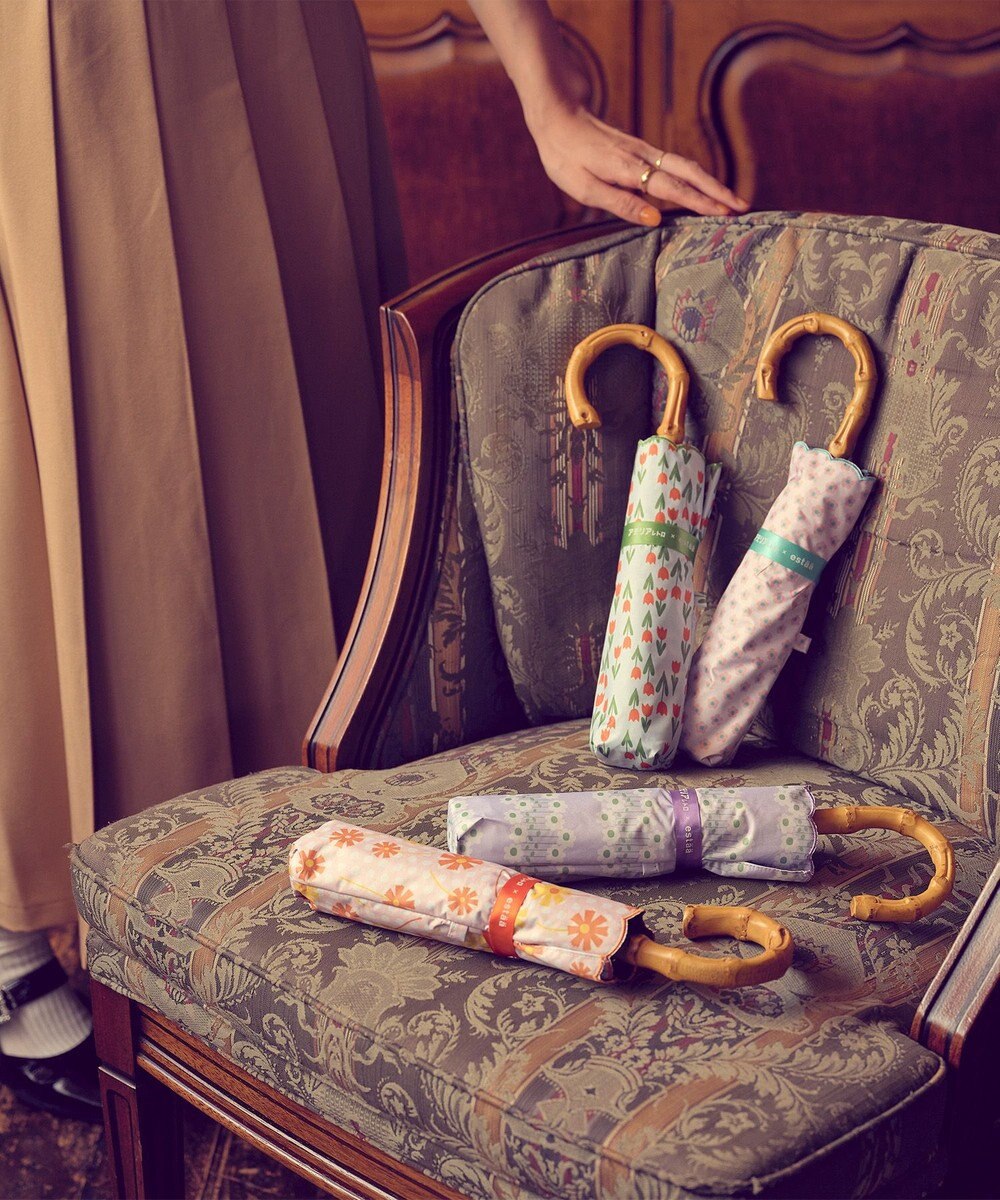 MOONBAT アデリアレトロ×estaa 晴雨兼用日傘 折りたたみ傘 コレック UV 一級遮光 