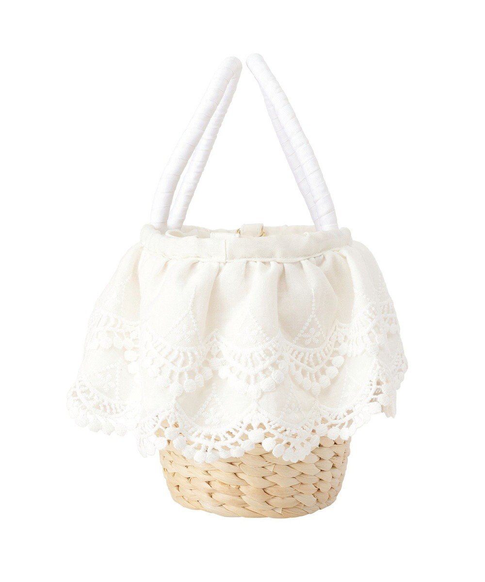 Maison de FLEUR 【2Way】レースフリルメイズ2Wayカゴバッグ 