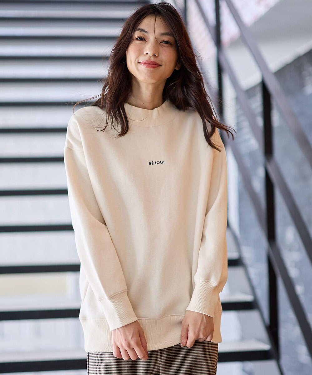 ANY 【洗濯機可】裏起毛スウェットハイネックプルオーバー 