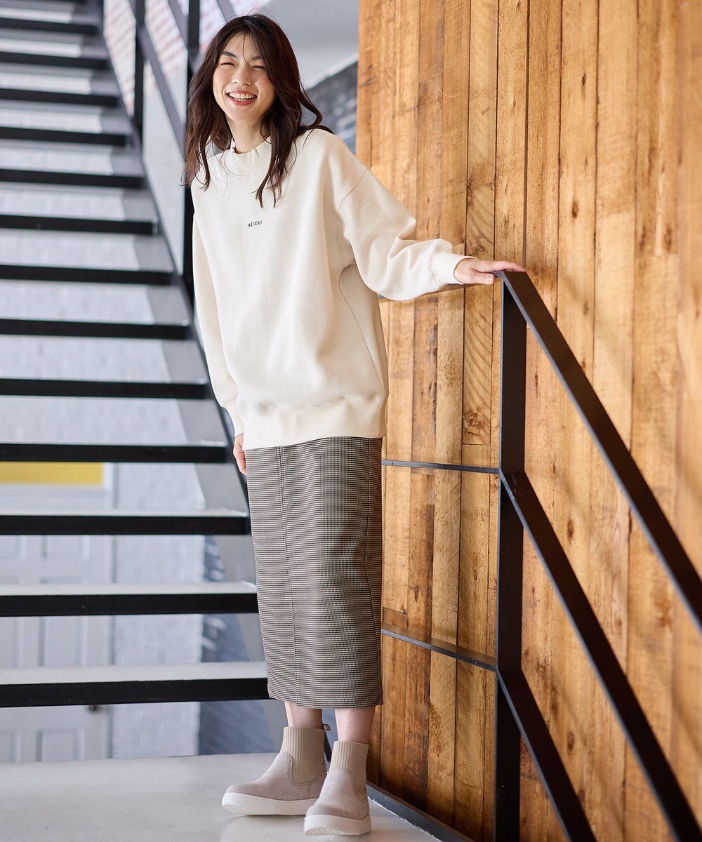 ANY 【洗濯機可】裏起毛スウェットハイネックプルオーバー 