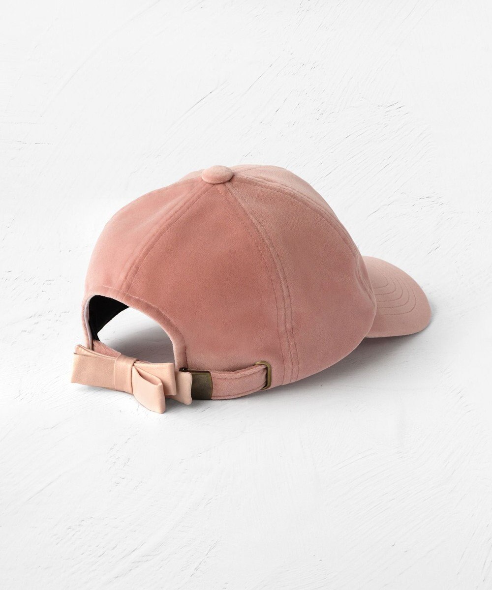 TOCCA 【防臭・吸水速乾・UVカット・サイズ調整可・リボン取り外し可】VELVET LOGOCAP キャップ 
