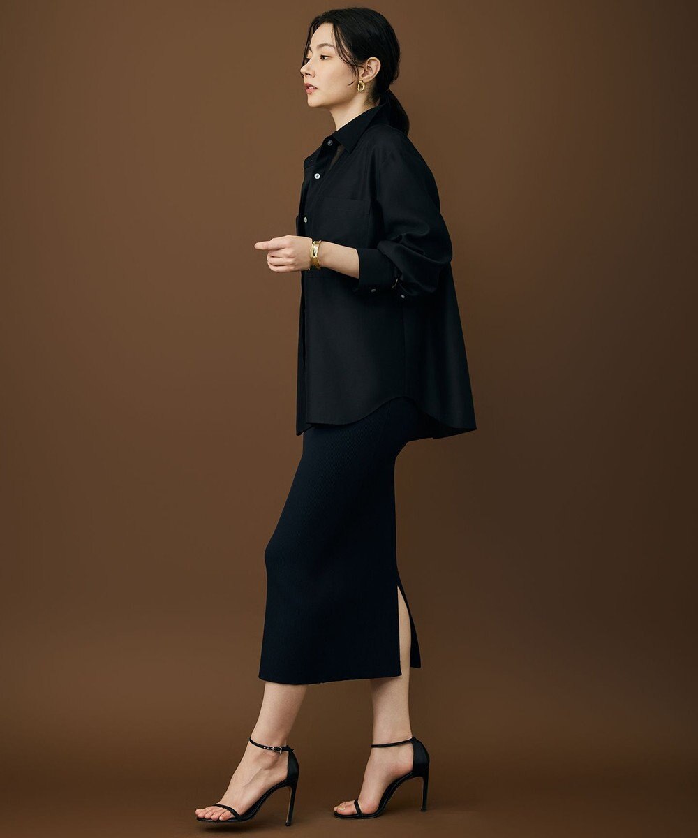 自由区 【カタログ掲載・羽織りとしても】シャイニーオーガンジーシアー シャツ 