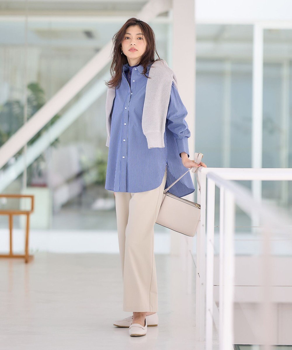 ANY 【洗濯機可能/接触冷感/UVケア】カラーストライプシャツ 