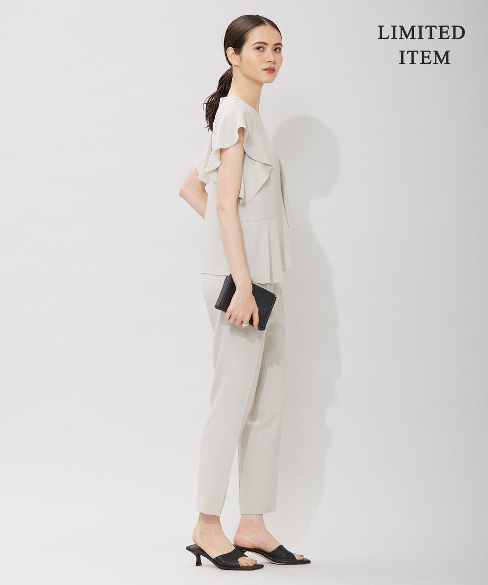 ICB 【WEB限定・洗える】BackSatinGeorgette ラッフルブラウス 