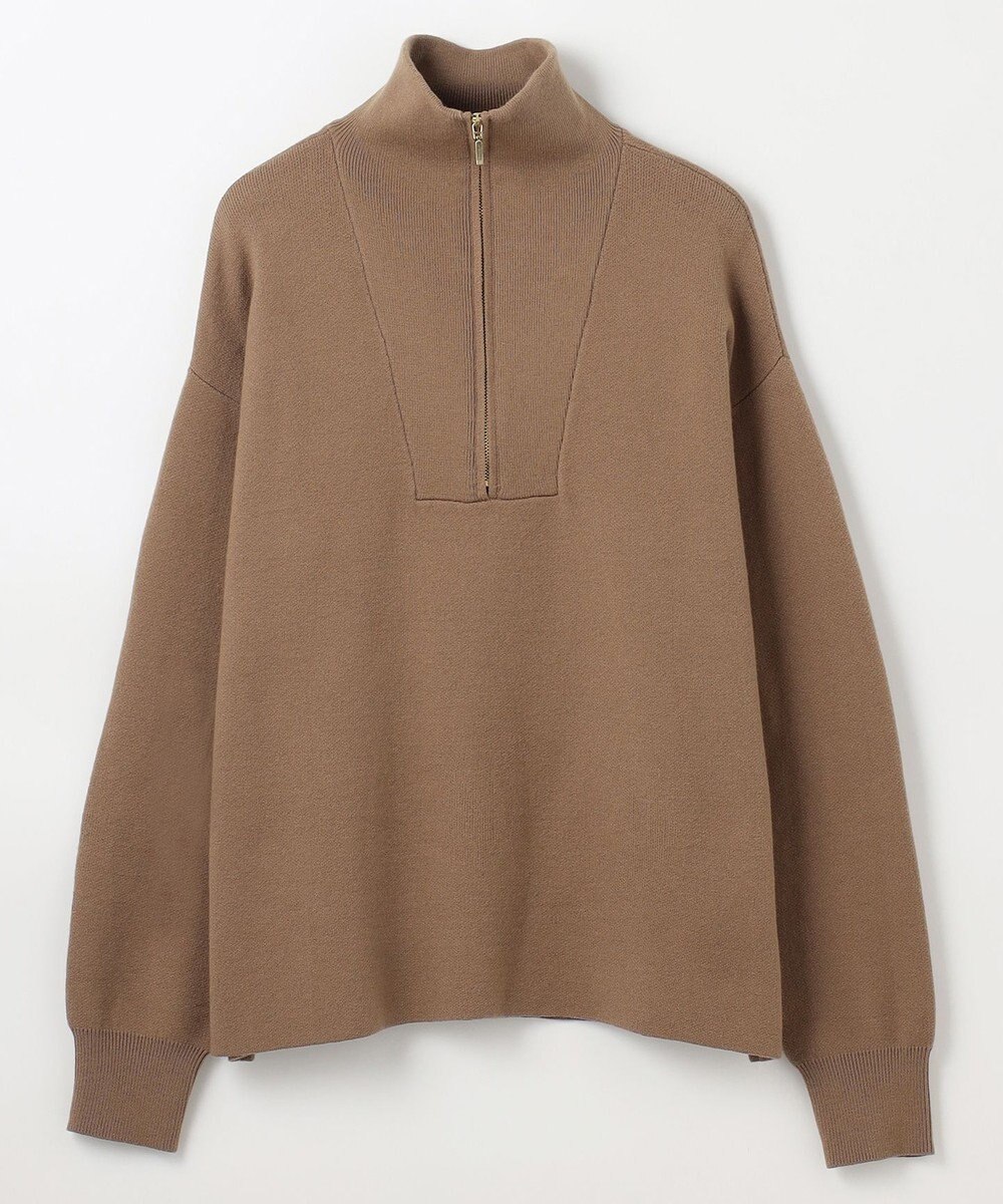 ANY スウェットライクハーフジップニット 