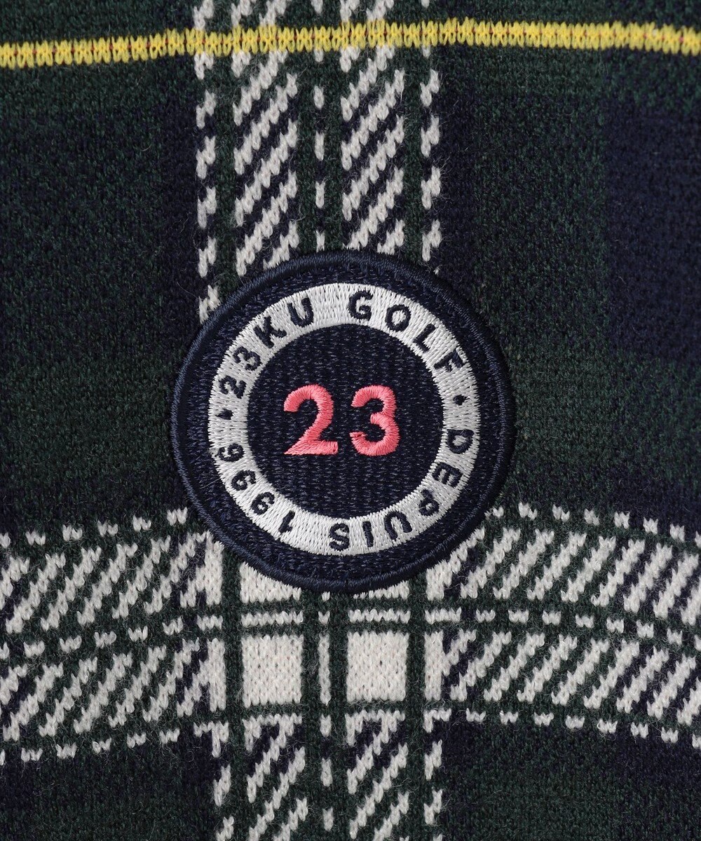 23区GOLF 【WOMEN】チェックジャガード クルーネック ニット 