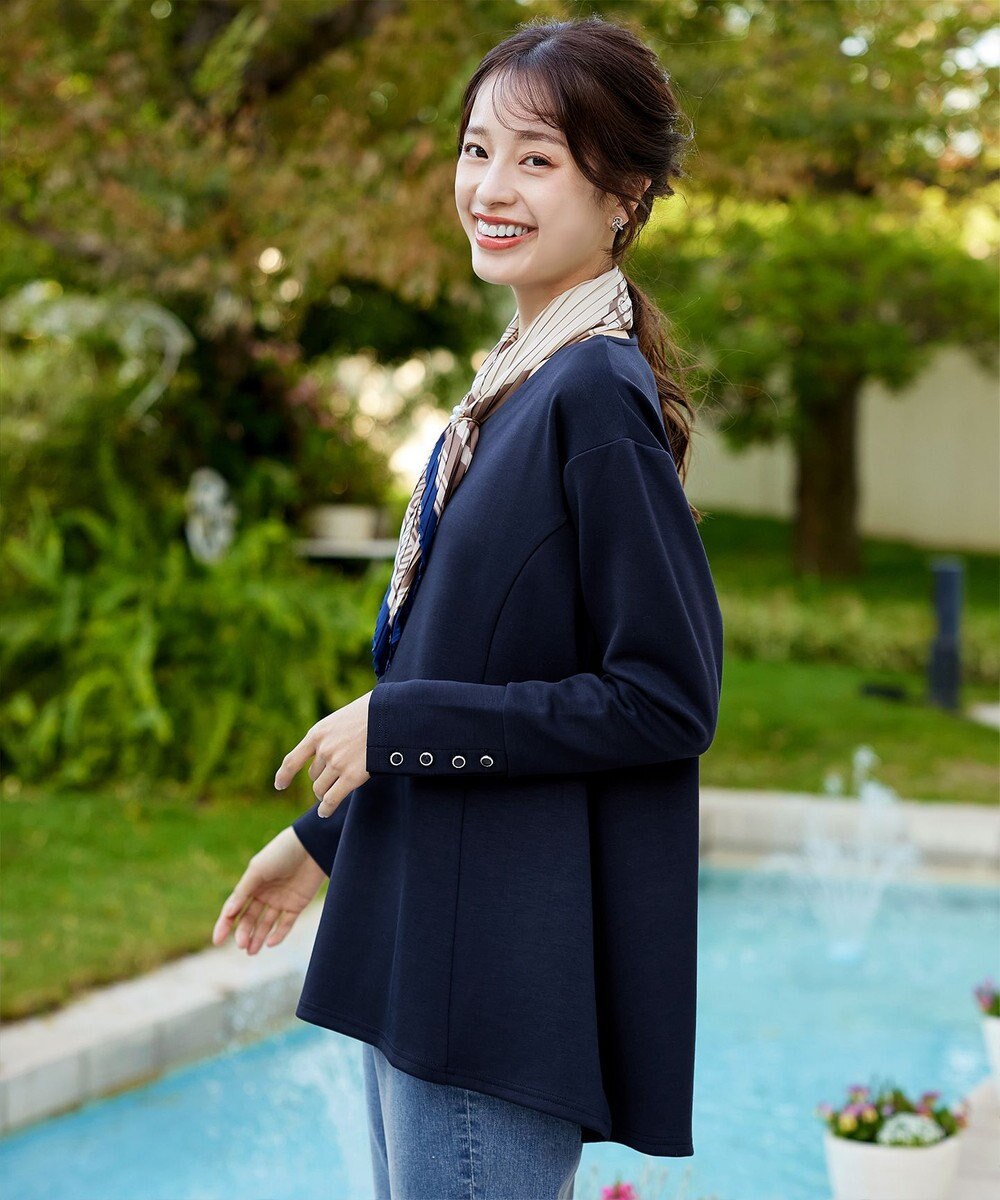 Tiaclasse 【洗える】【ふわもち美すふれ】フレアシルエットカットソー 