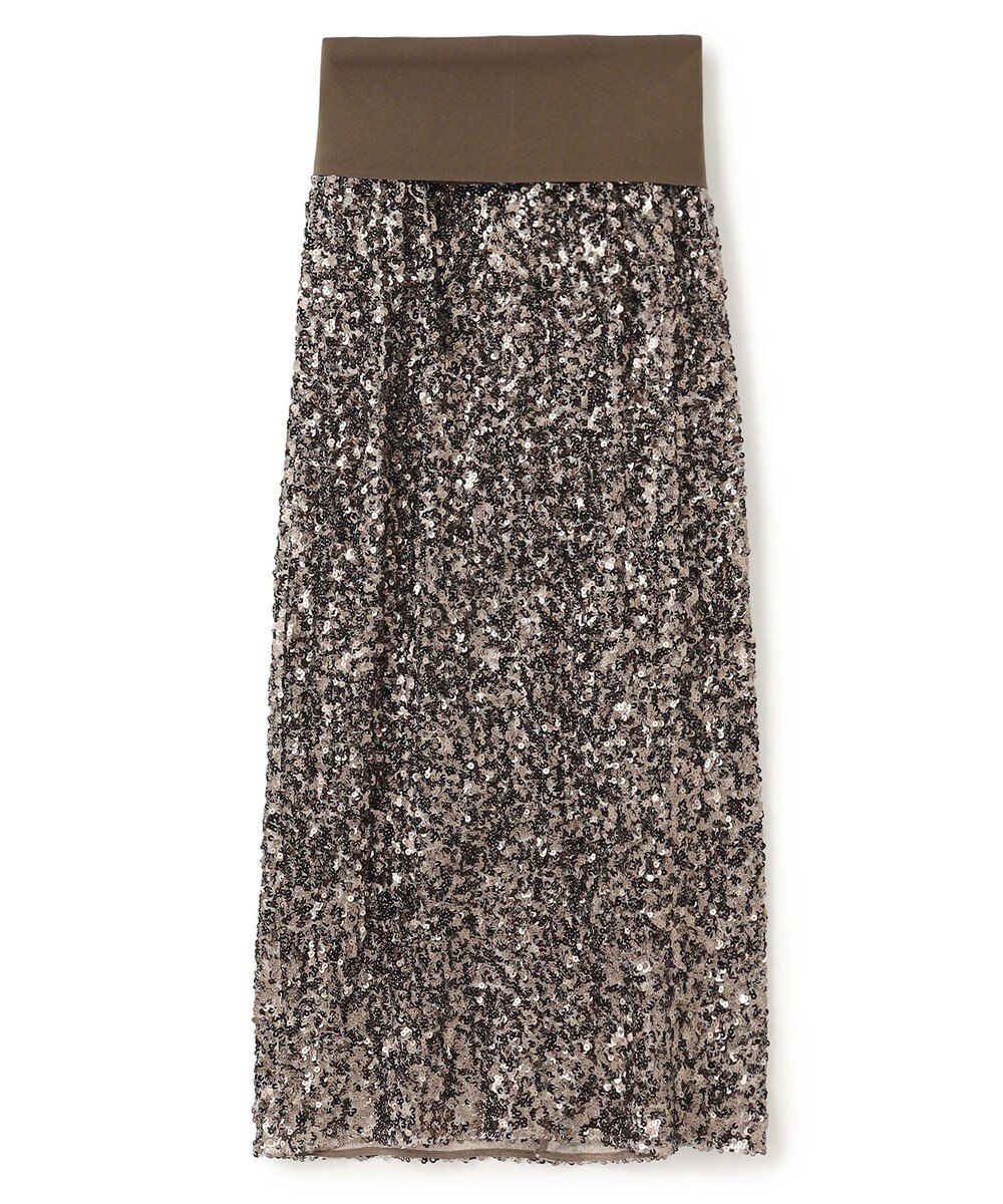 BEIGE， 【洗える】ALYSSUME / スパンコールストレッチニットスカート 