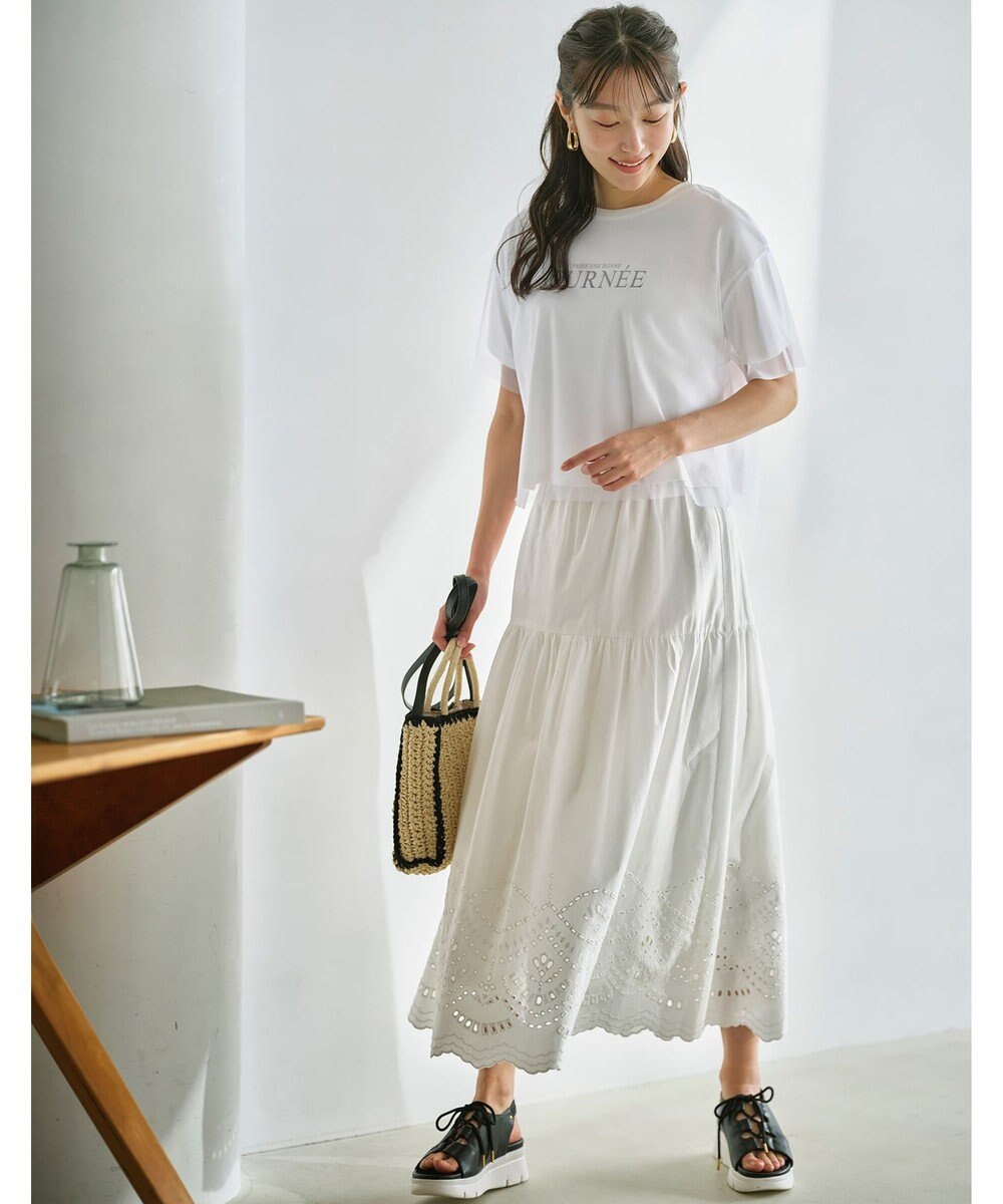 ANY SIS 【洗える】スカラヘムティアード スカート 