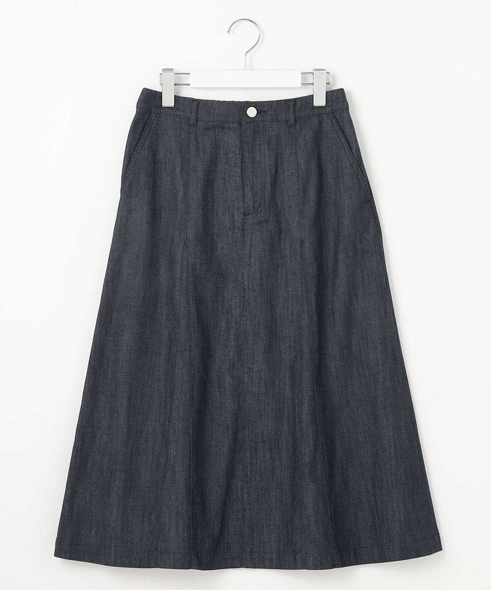 J.PRESS LADIES 【洗える】セルロースシャンブレー フレアー スカート 