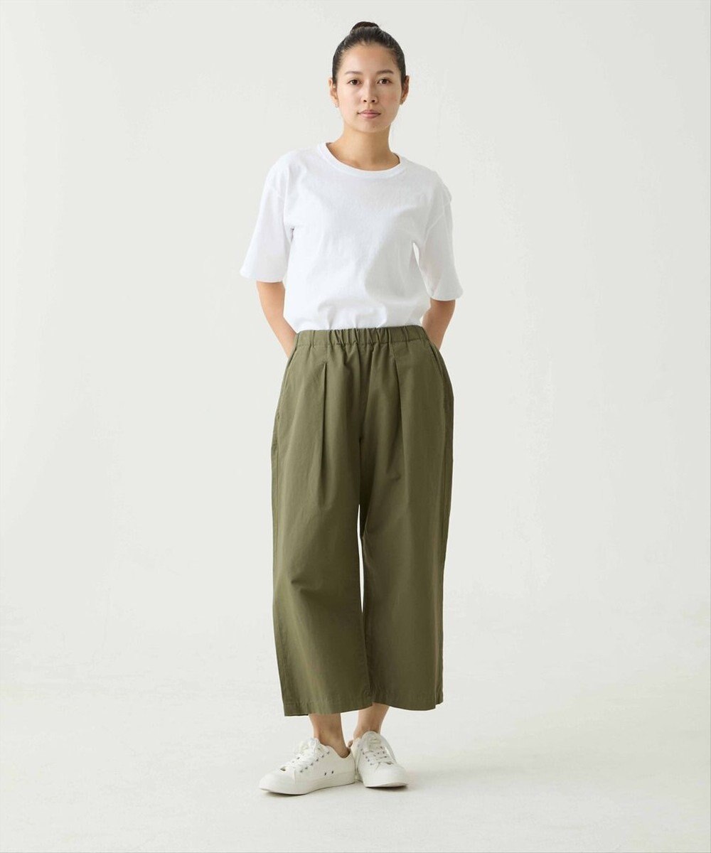 caqu color linen wide cropped コットンリネンクロップド丈ワイドパンツ 