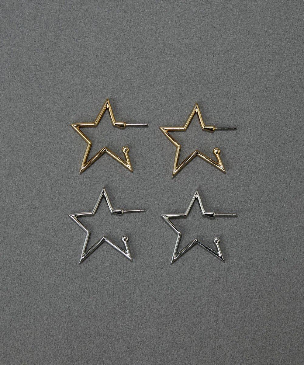 Phoebe 〈金属アレルギー対応〉スターフープピアス　ゴールド/ニッケルフリー 