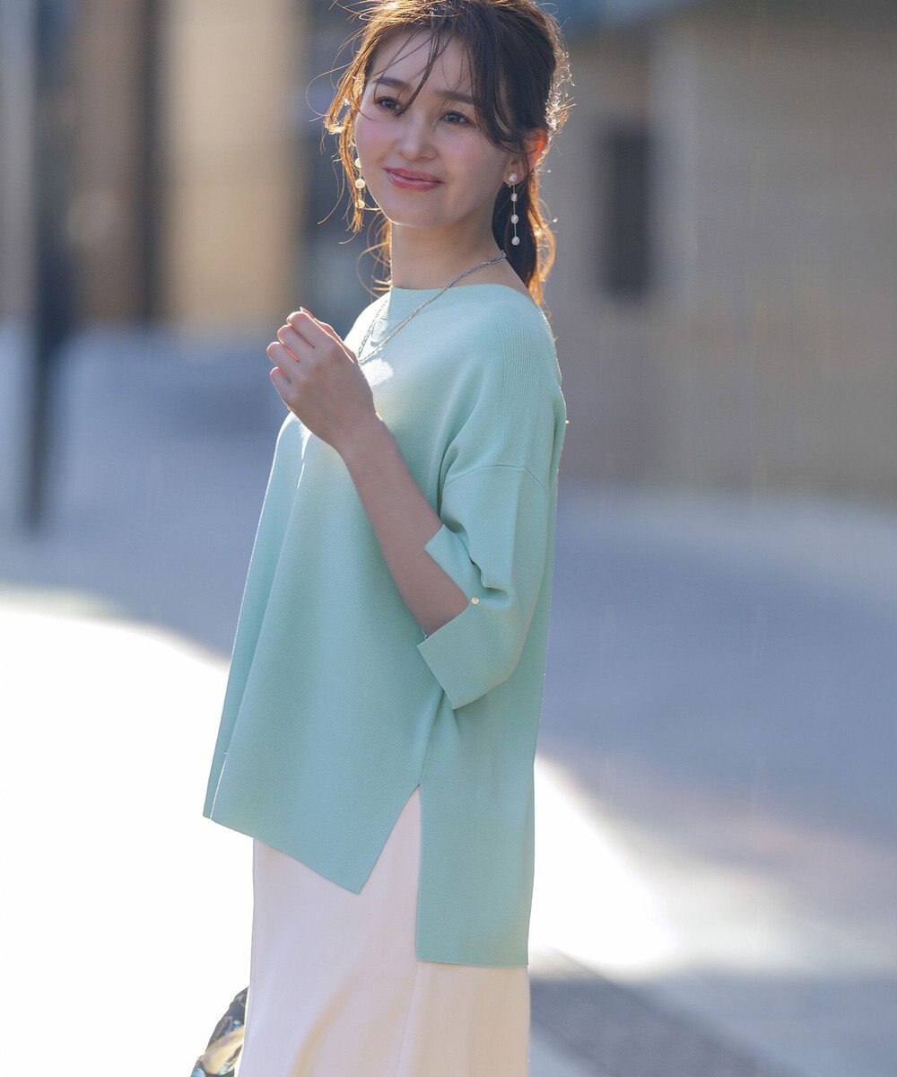 ANY SIS 【接触冷感・UVカット・洗える】ビューティクールボートネック プルオーバー 