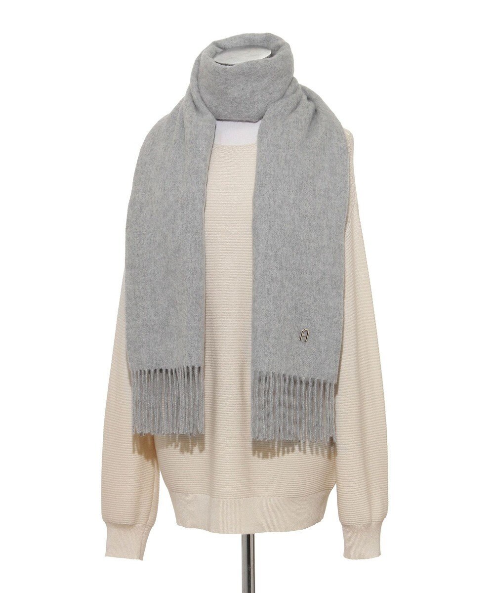 MOONBAT FURLA(フルラ）【WEB限定】ウール100％ アーチロゴ 無地ストール 190cm×60cm 