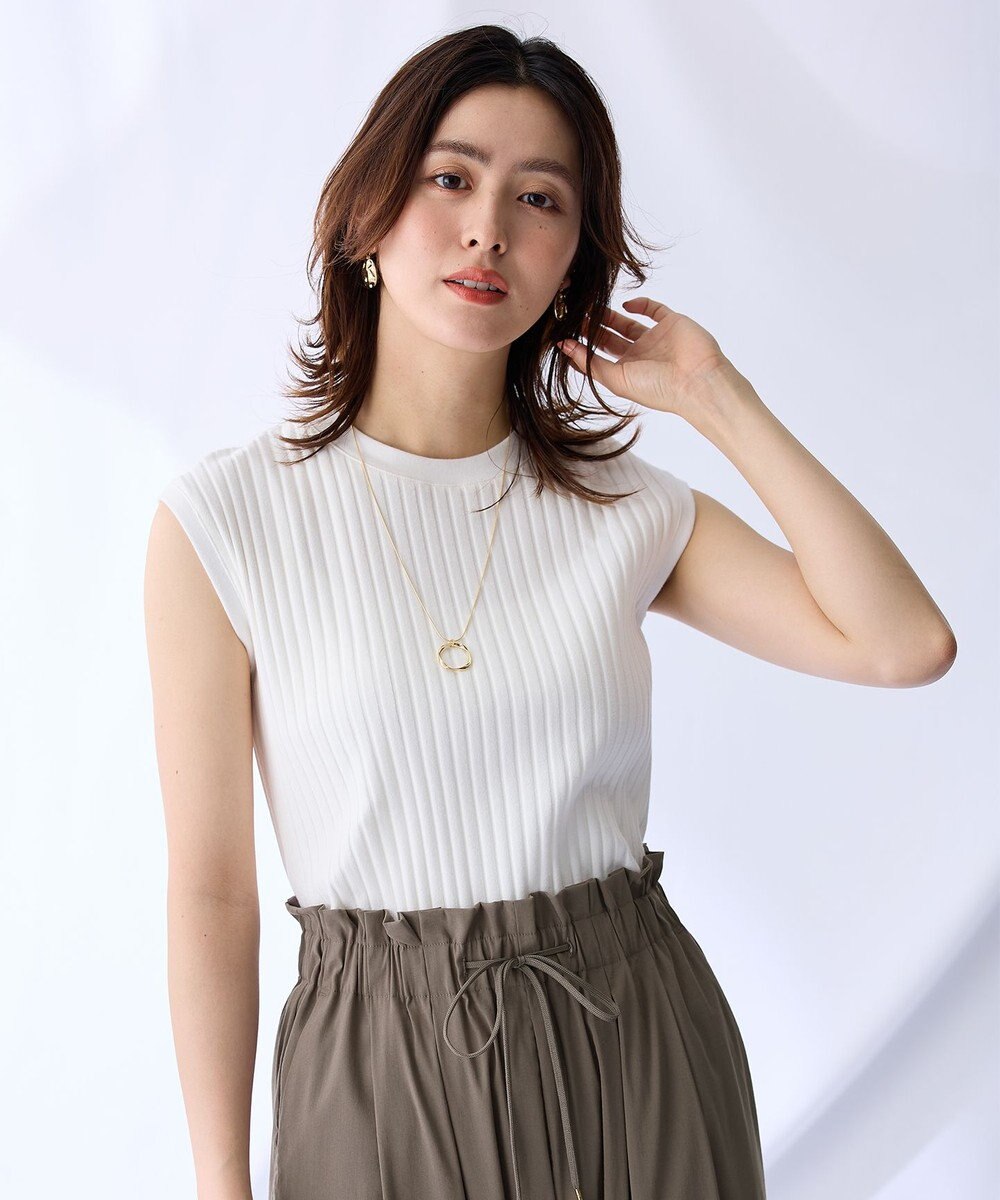 ANY L 【洗濯機可/接触冷感/UVカット】汗ジミ防止テレコノースリーブプルオーバー 