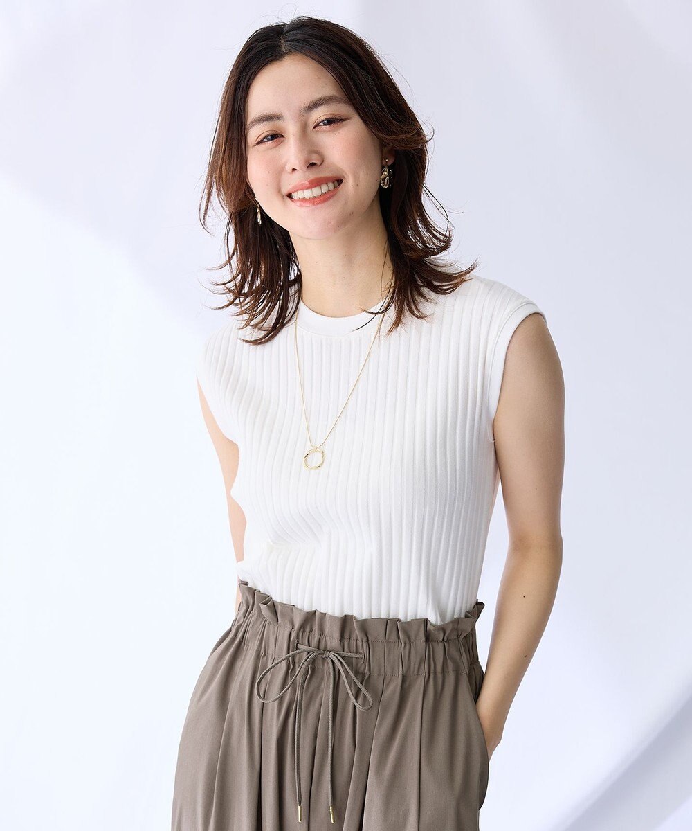 ANY L 【洗濯機可/接触冷感/UVカット】汗ジミ防止テレコノースリーブプルオーバー 