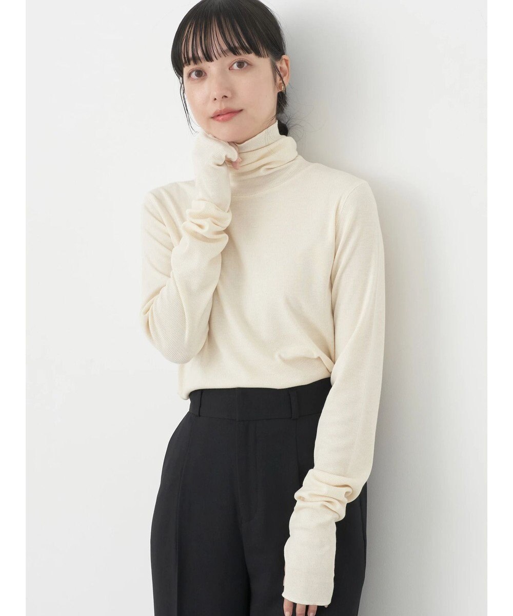 earth music&ecology ＴＲウールブレンドタートルネックプルオーバー 