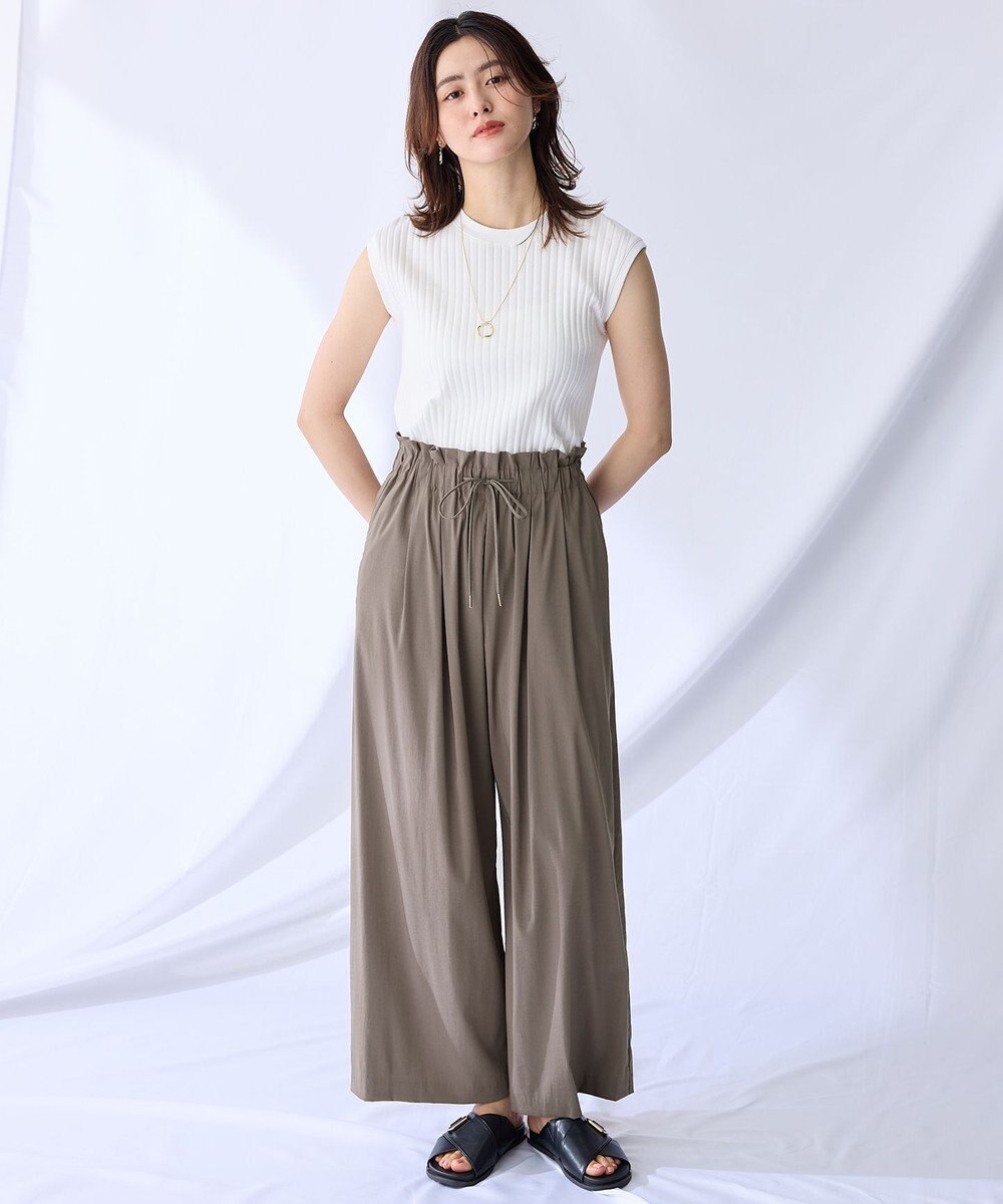 ANY L 【洗濯機可/接触冷感/UVカット】汗ジミ防止テレコノースリーブプルオーバー 