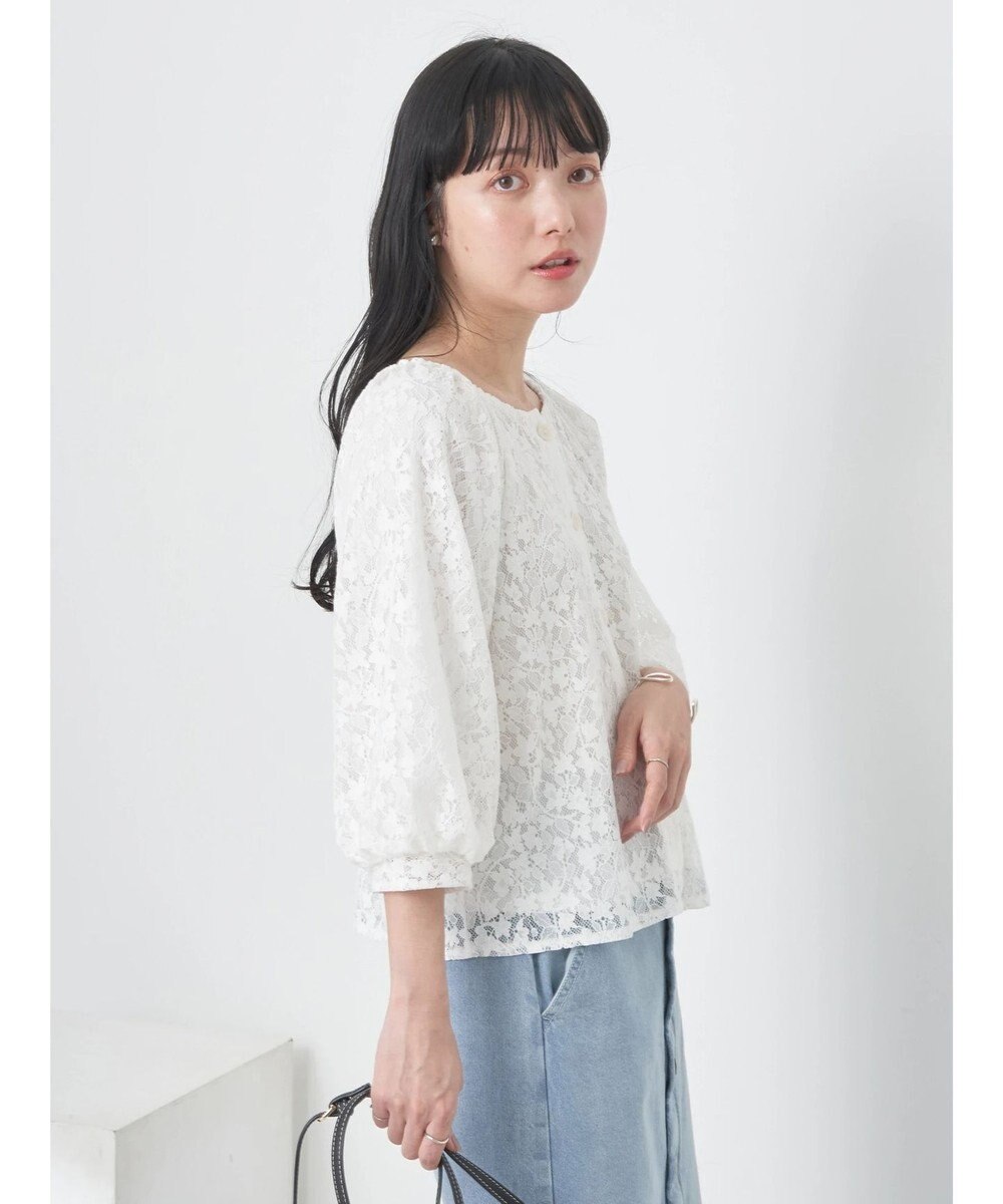 earth music&ecology フラワーレースブラウス 