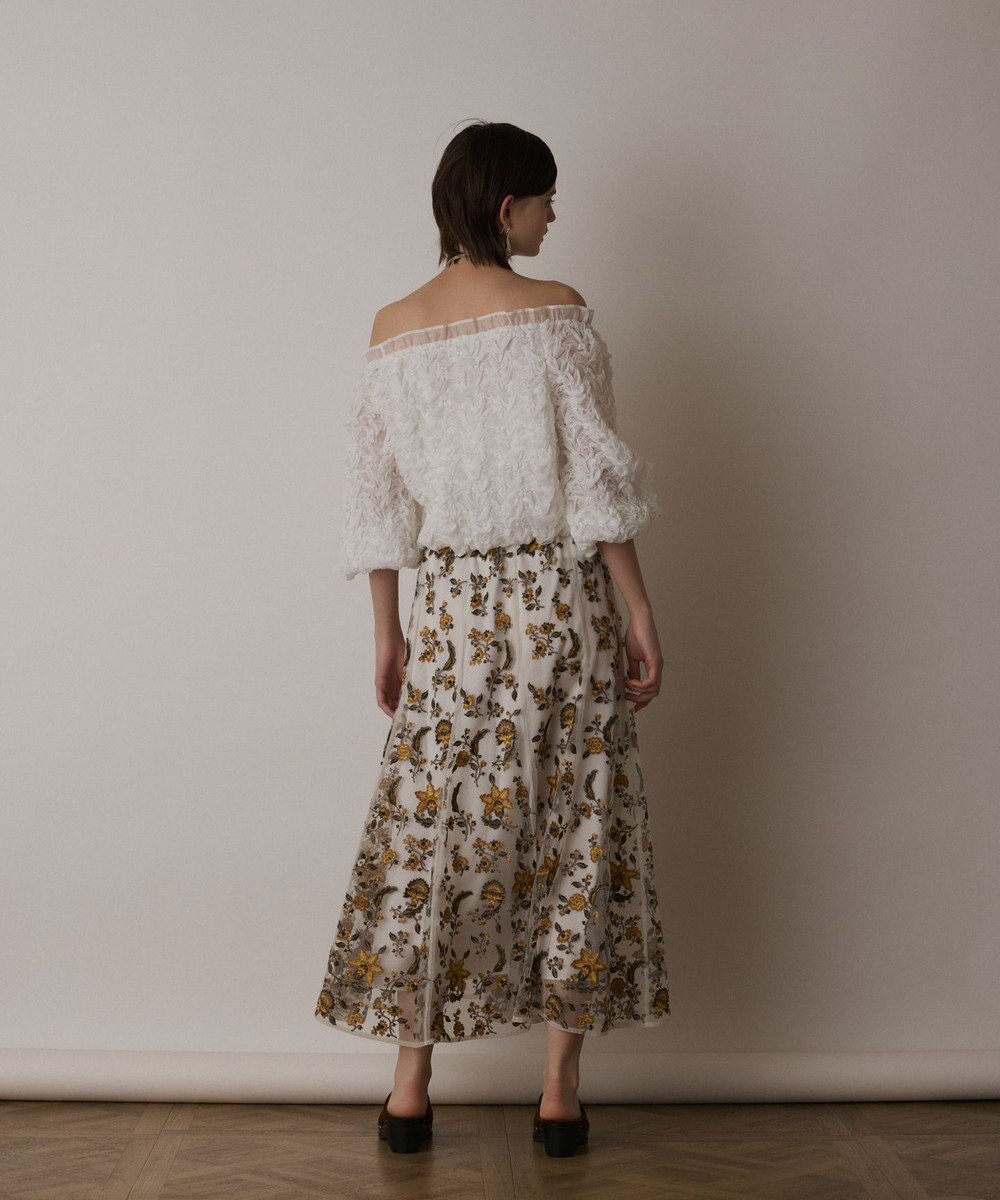 GRACE CONTINENTAL サラサ刺繍チュールスカート 