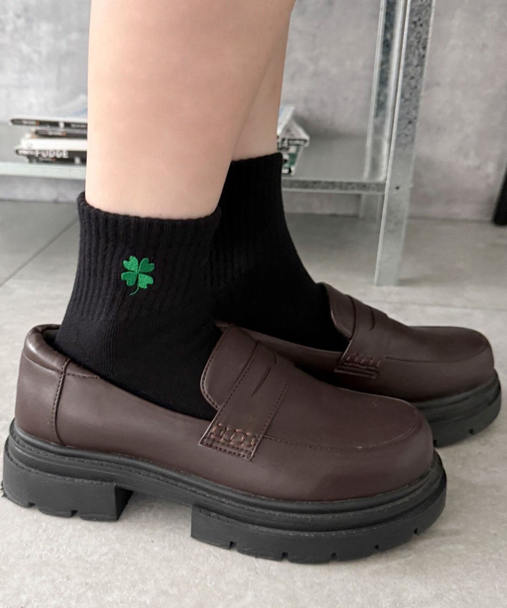 WEGO 刺繍アンクルパイルソックス 