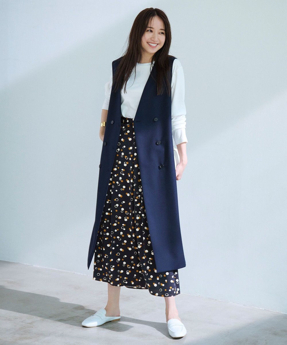 自由区 【セットアップ対応・洗える】ドットプリント スカート 