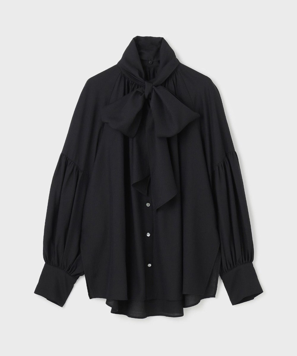 GRACE CONTINENTAL タイ付ギャザーシャツ 