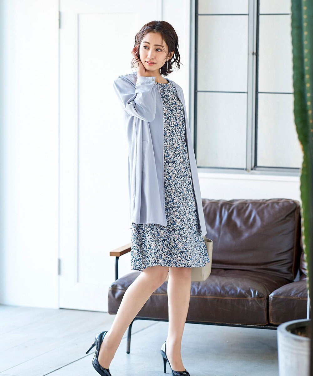 Tiaclasse 【洗える】大人可愛い衿ギャザーミディアムコート 