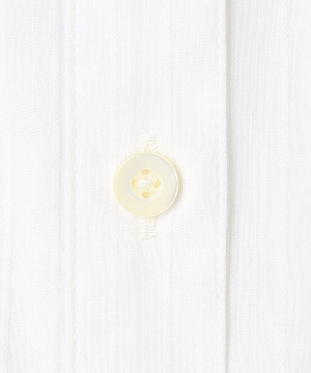 J.PRESS LADIES L BEZコットンナイロン ストライプ フリル襟 ブラウス 