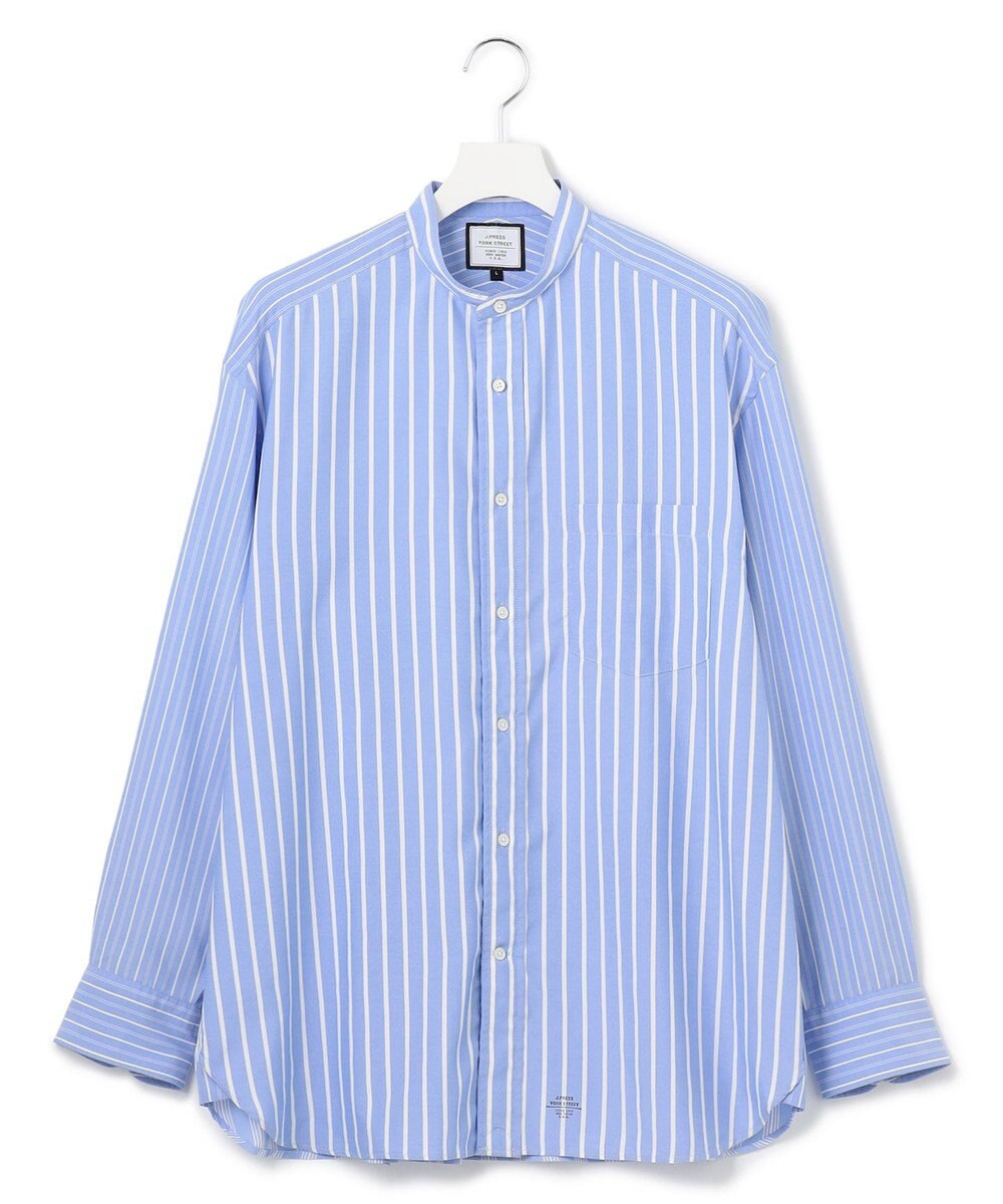 J.PRESS YORK STREET 【UNISEX】クレイジーストライプ バンドカラーシャツ 