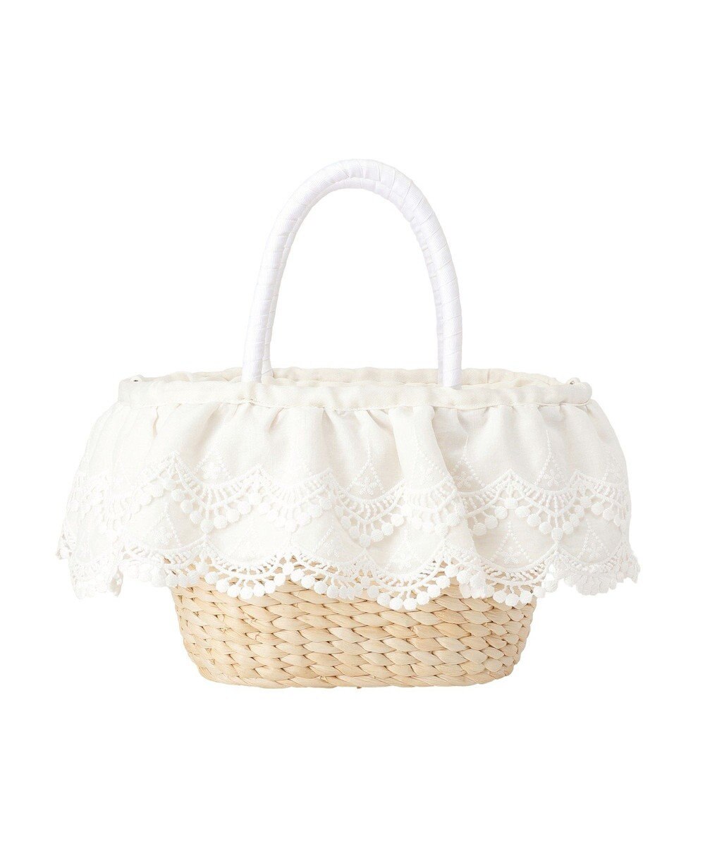 Maison de FLEUR 【2Way】レースフリルメイズ2Wayカゴバッグ 