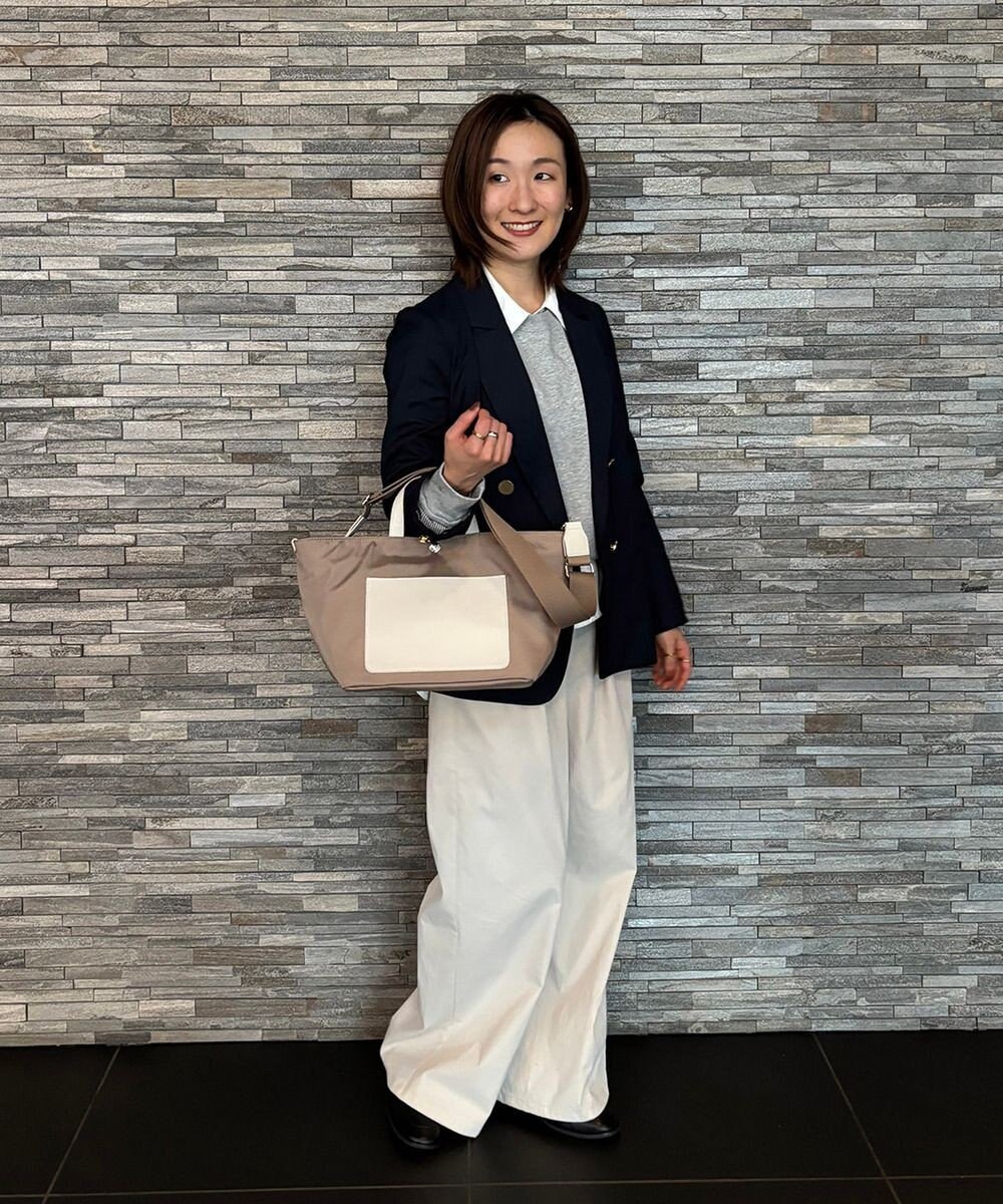 TOPKAPI 【Breath TOPKAPI sis】【WEB限定】ナイロン レザーポケット ミニ トートバッグ ショルダー付き 軽量 / CALM カーム 